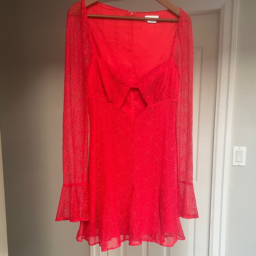 Lovers + Friends Red Lace Mini Dress